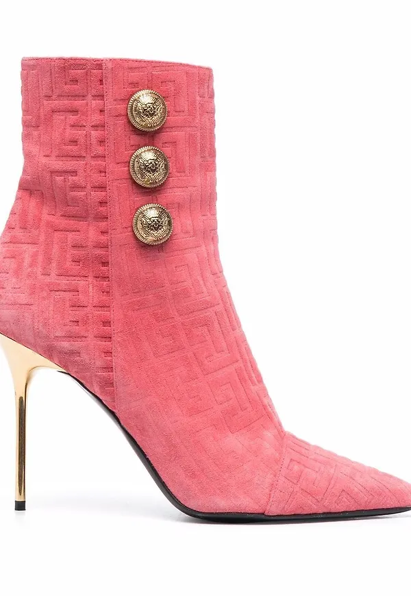 Balmain stövletter med monogram - Rosa