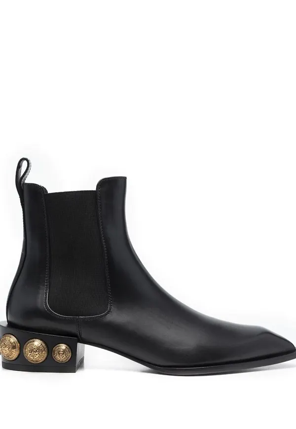 Balmain stövletter med nitar - Svart