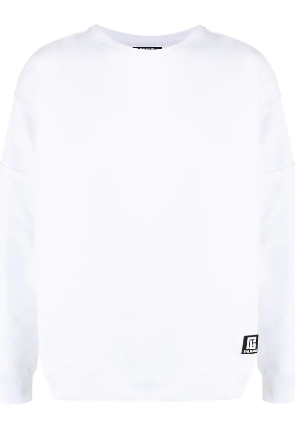 Balmain sweatshirt med logotyp - Vit