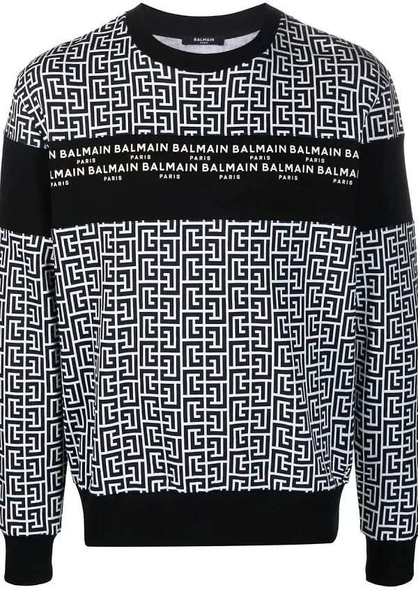 Balmain sweatshirt med monogram - Svart