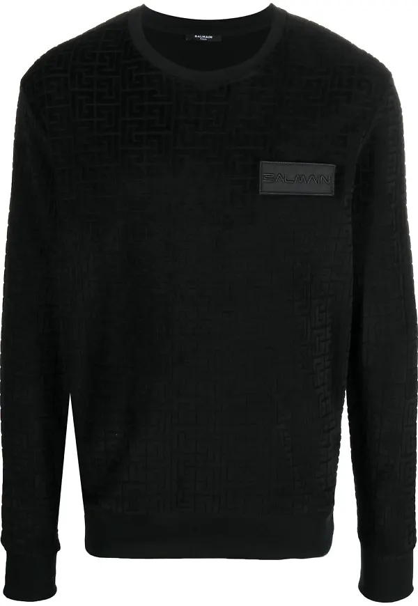 Balmain sweatshirt med monogram - Svart