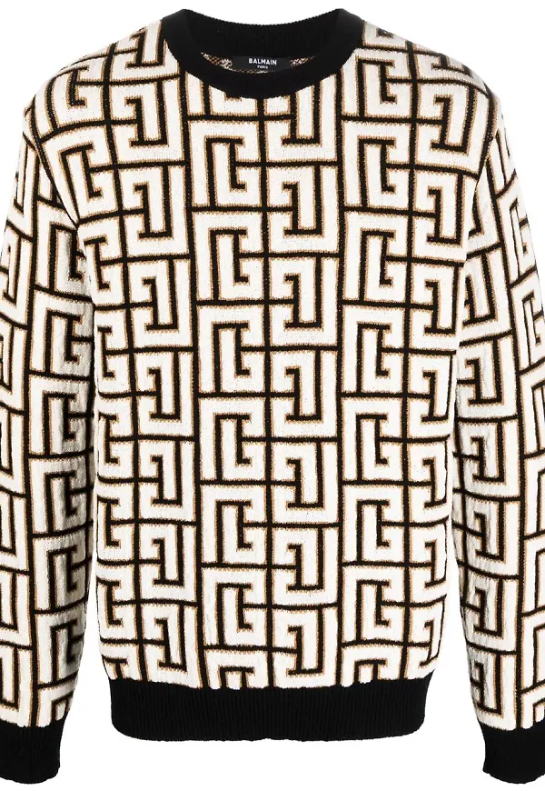 Balmain sweatshirt med monogram - Svart