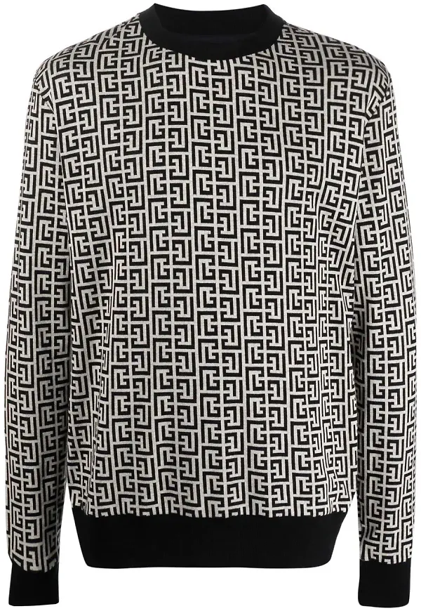 Balmain sweatshirt med monogram - Svart