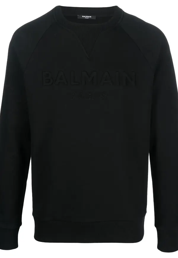 Balmain sweatshirt med rundad hals - Svart