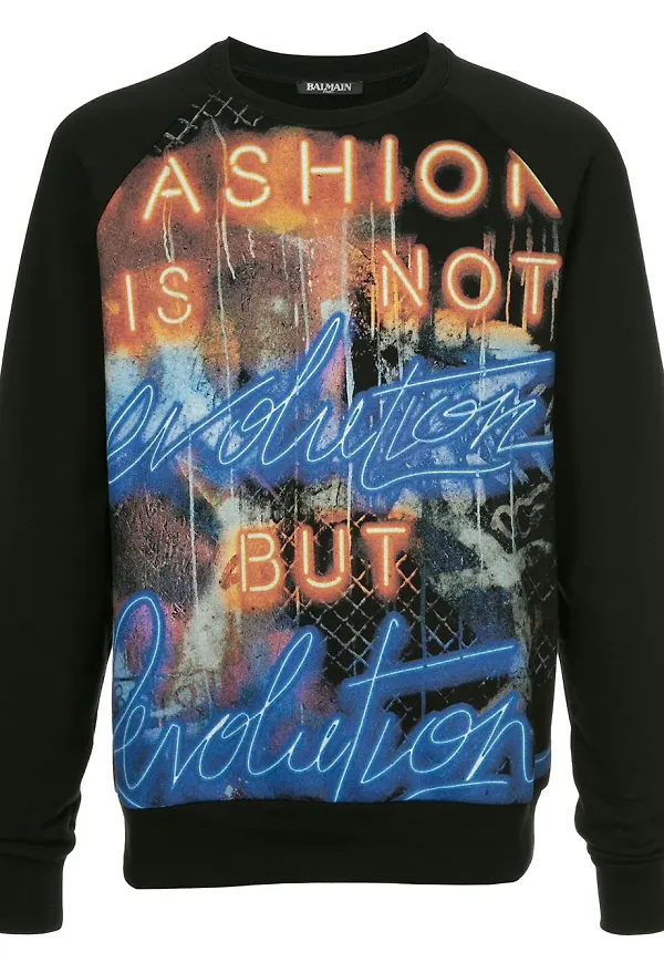 Balmain sweatshirt med tryck - Svart