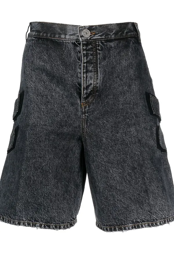 Balmain syratvättade jeansshorts - Blå
