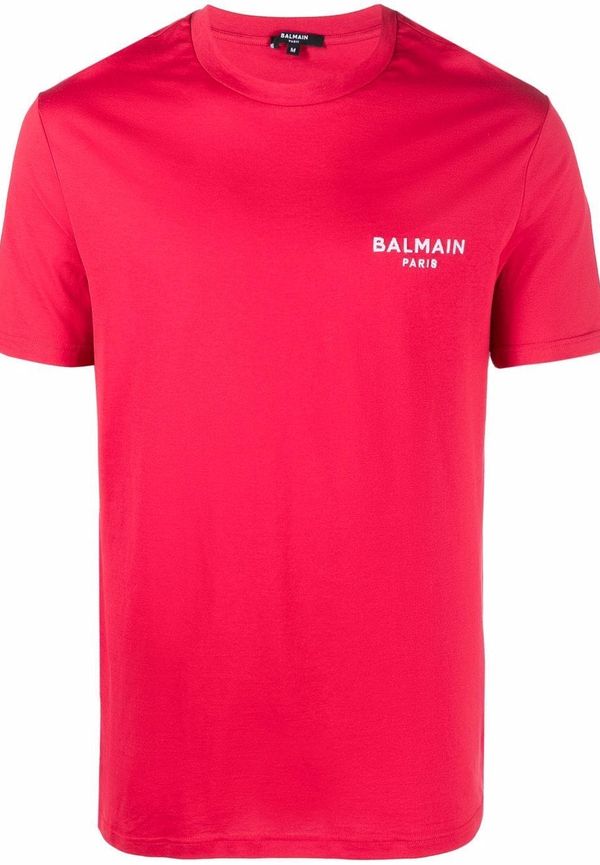 Balmain t-shirt med broderad logotyp - Röd