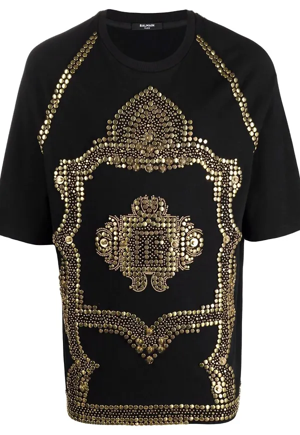 Balmain t-shirt med brodyr - Svart
