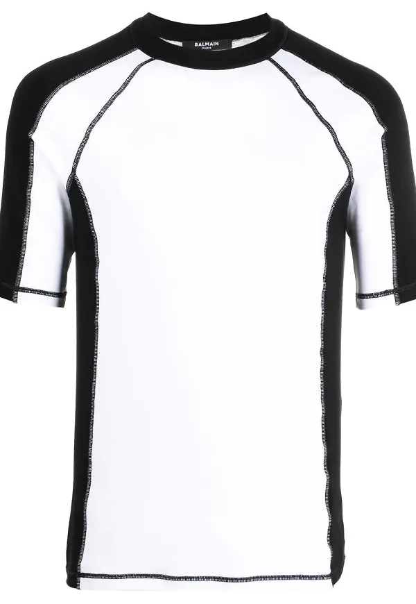 Balmain t-shirt med färgblock - Vit
