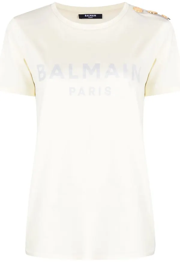Balmain t-shirt med logotyp - Gul