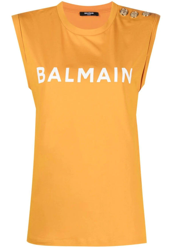 Balmain t-shirt med logotyp - Orange