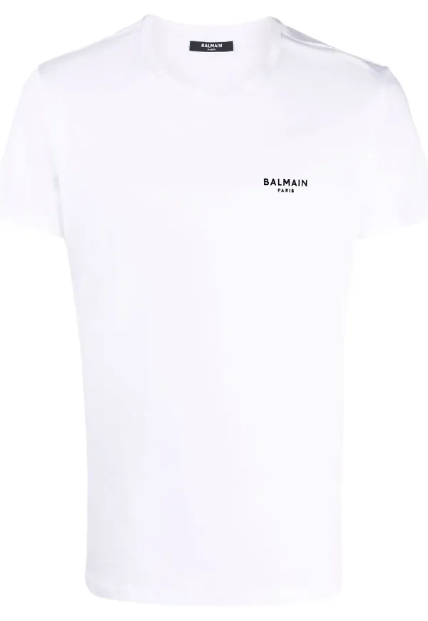 Balmain t-shirt med logotyp - Vit