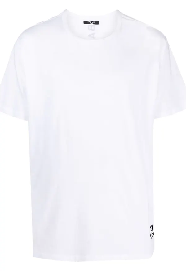 Balmain t-shirt med logotypmärke - Vit