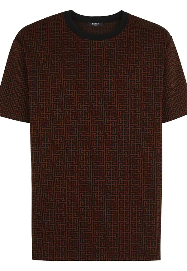 Balmain t-shirt med monogram - Brun