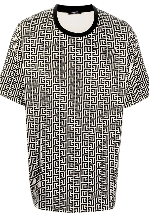 Balmain t-shirt med monogram - Neutral