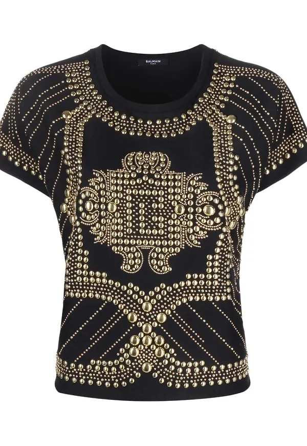 Balmain t-shirt med nitdetalj - Svart