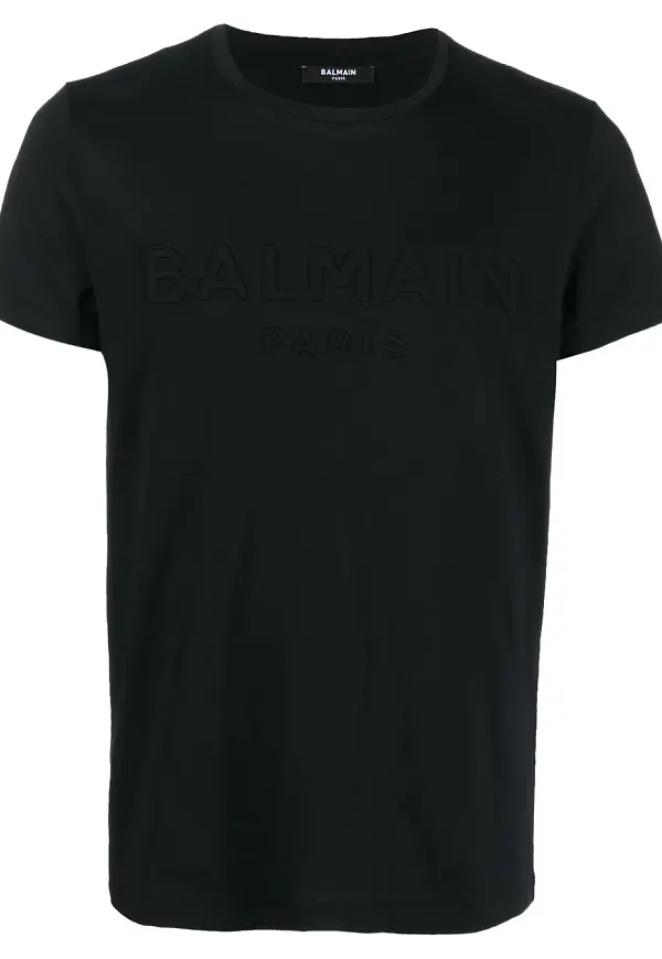 Balmain t-shirt med präglad logotyp - Svart