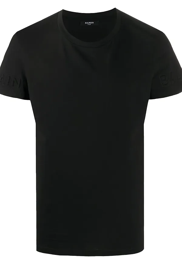 Balmain t-shirt med rundad hals - Svart