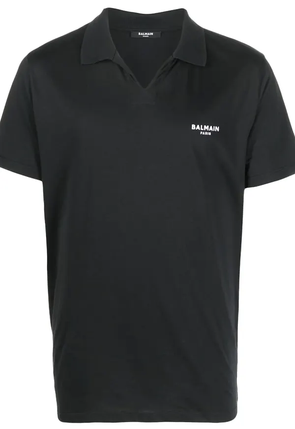 Balmain t-shirt med spetskrage - Svart
