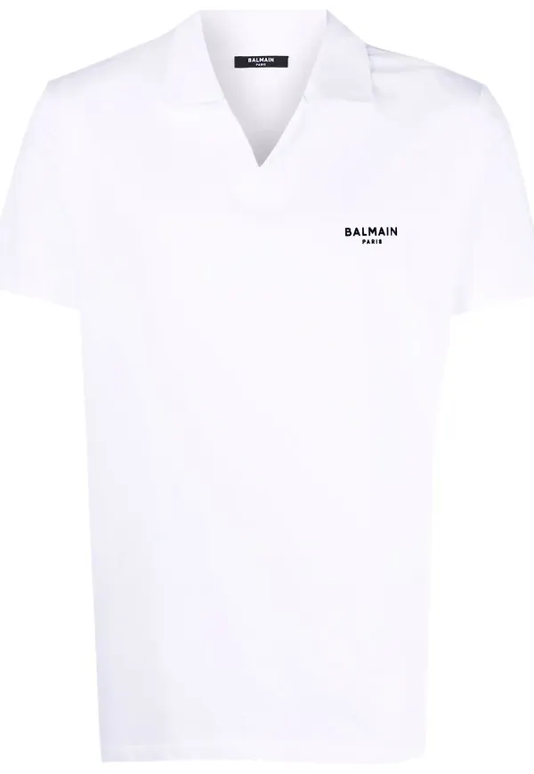 Balmain t-shirt med spetskrage - Vit