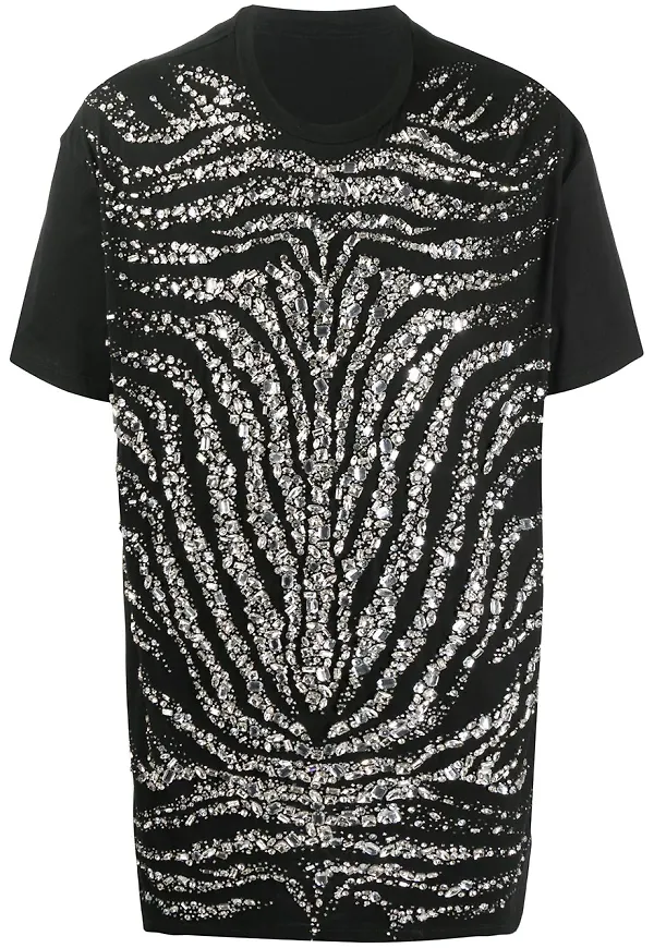 Balmain t-shirt med strass - Svart