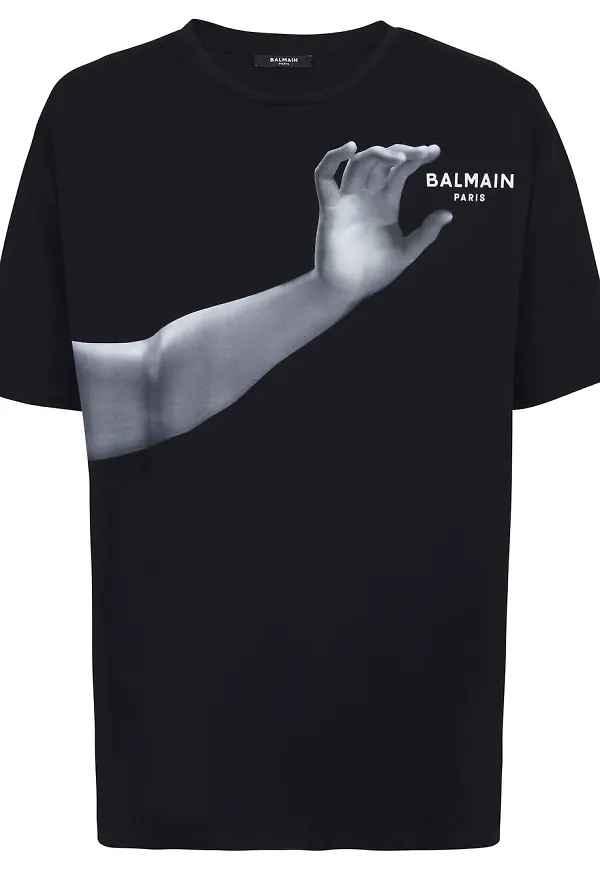 Balmain t-shirt med tryck - Svart