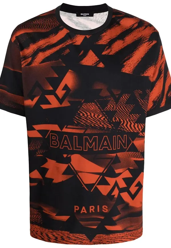 Balmain t-shirt med tryck - Svart