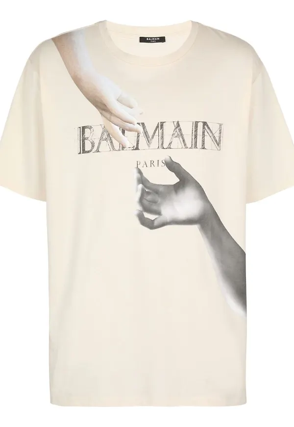 Balmain t-shirt med tryck - Vit