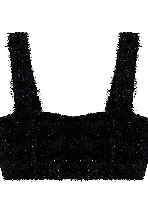 Balmain Top with straps Svart, Dam