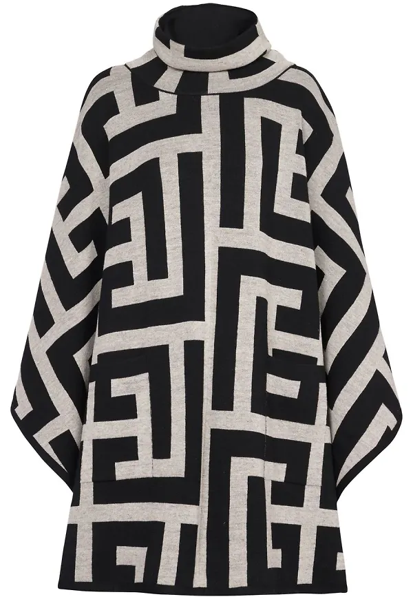 Balmain topp med geometriskt motiv - Svart