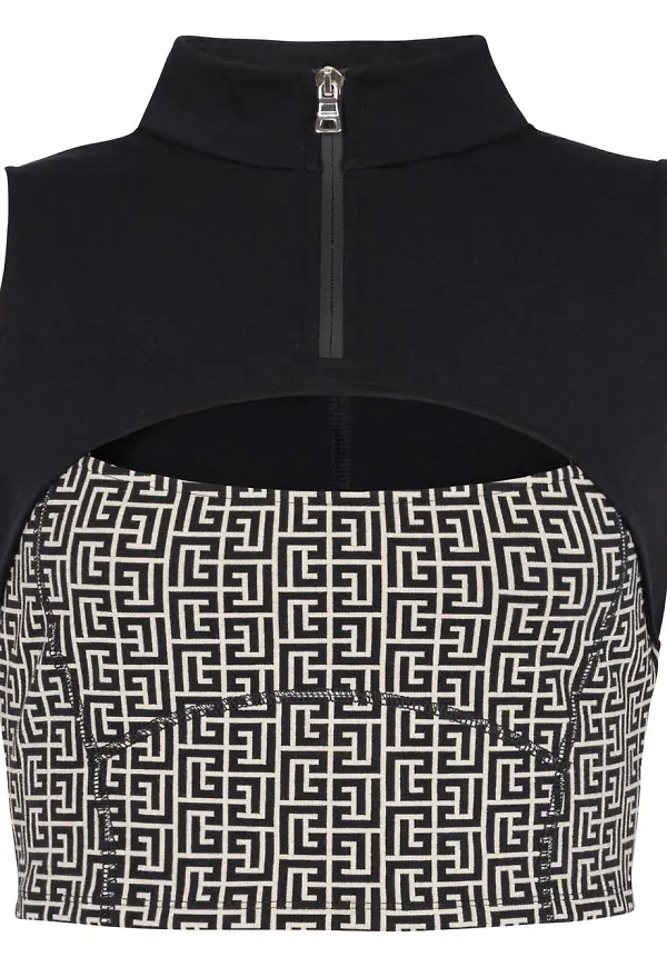 Balmain topp med monogram - Svart
