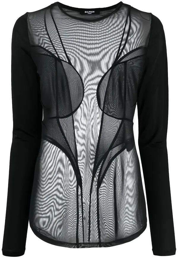 Balmain topp med panel - Svart