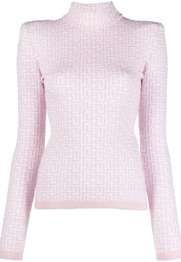 Balmain topp med rullkrage - Rosa