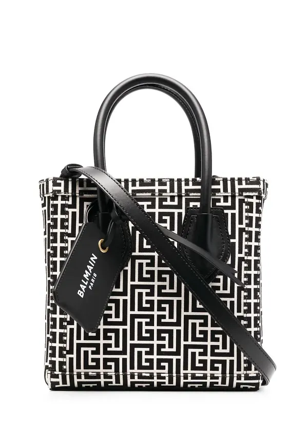 Balmain totebag med monogram - Svart