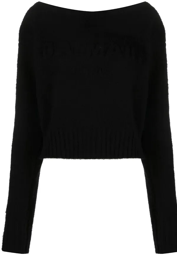 Balmain tröja med båtringning - Svart
