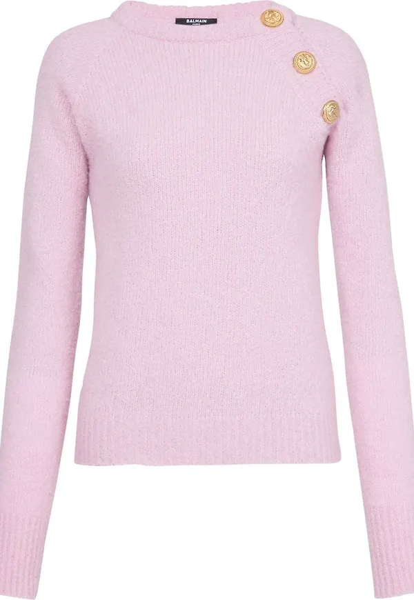 Balmain tröja med diagonal knäppning - Rosa