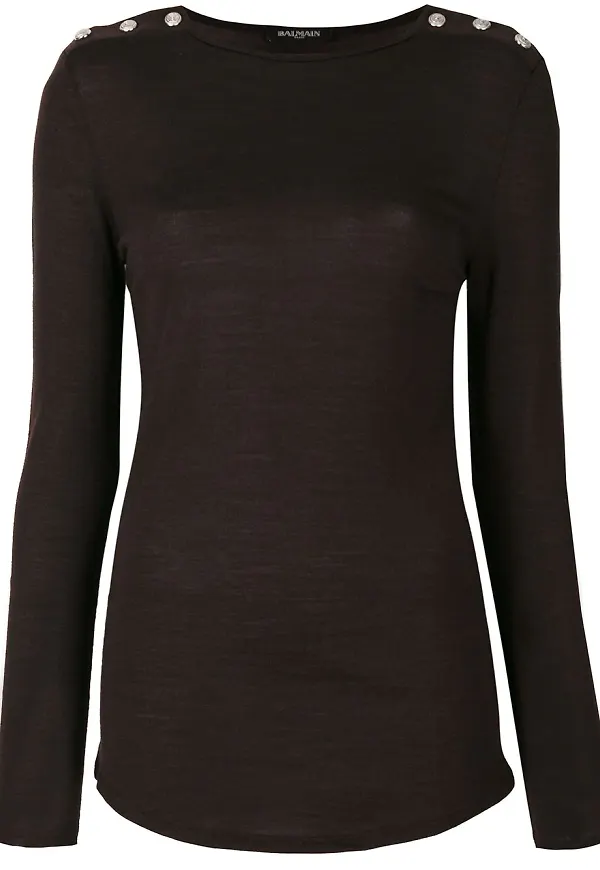 Balmain tröja med knäppning - Brun