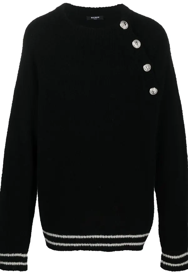 Balmain tröja med knäppning - Svart