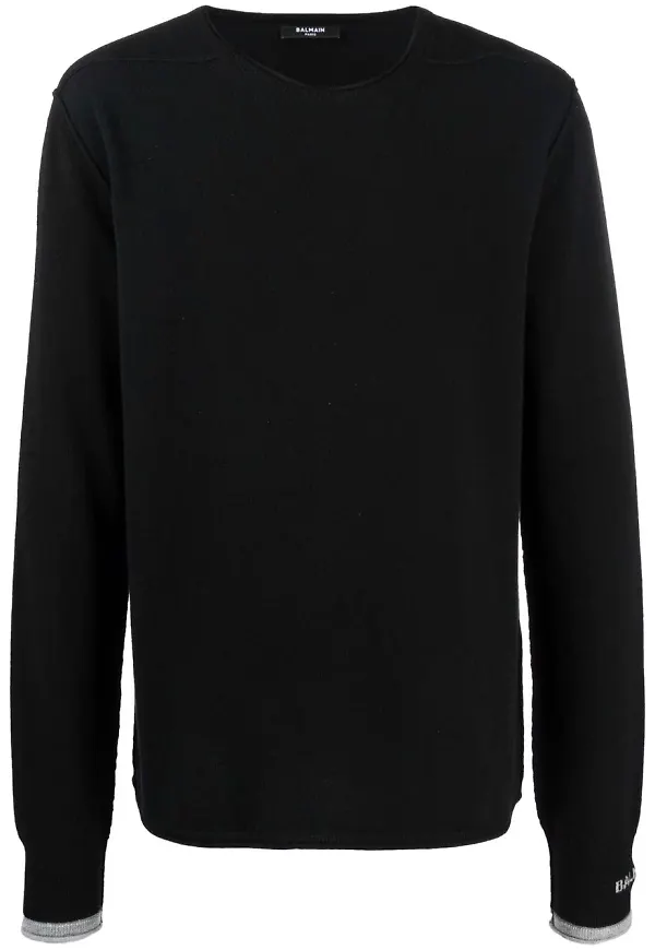 Balmain tröja med kontrastkant - Svart