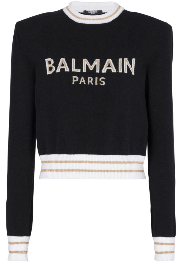 Balmain tröja med logotyp - Svart