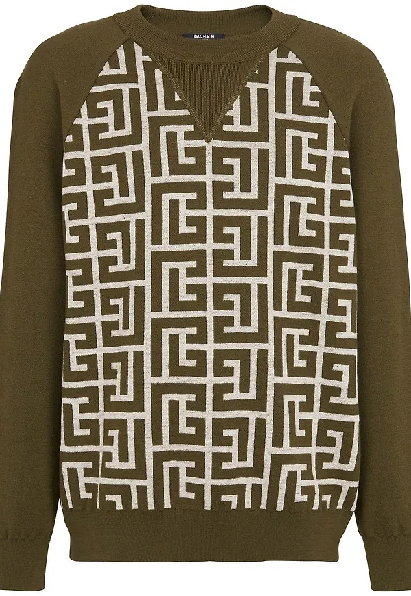 Balmain tröja med monogram - Grön