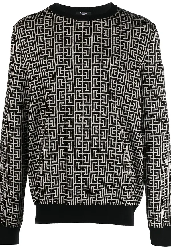 Balmain tröja med monogram - Svart