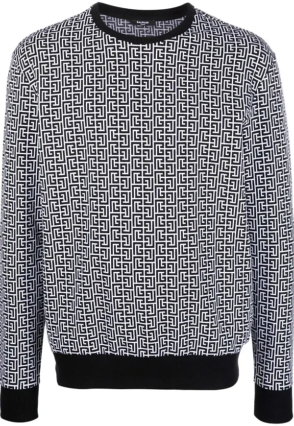 Balmain tröja med monogram - Svart