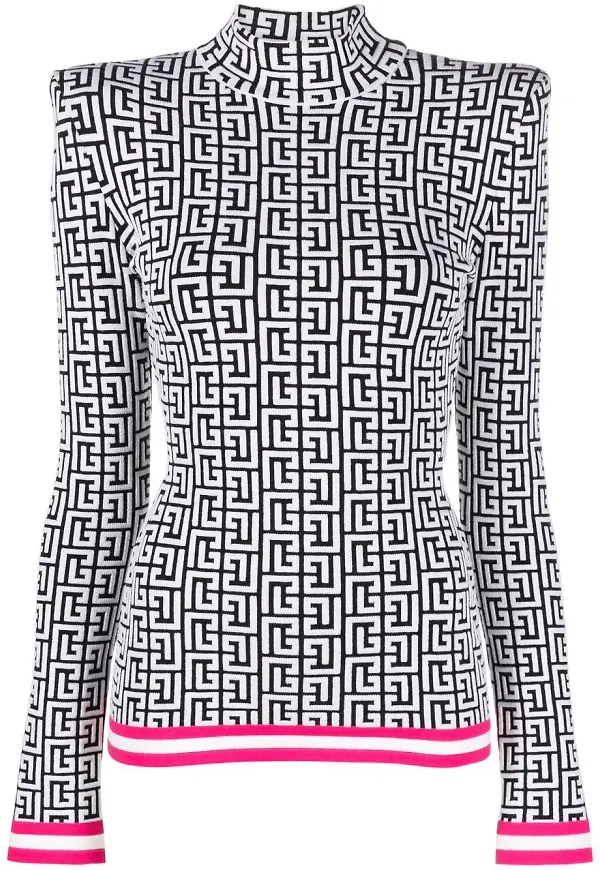 Balmain tröja med monogram - Svart