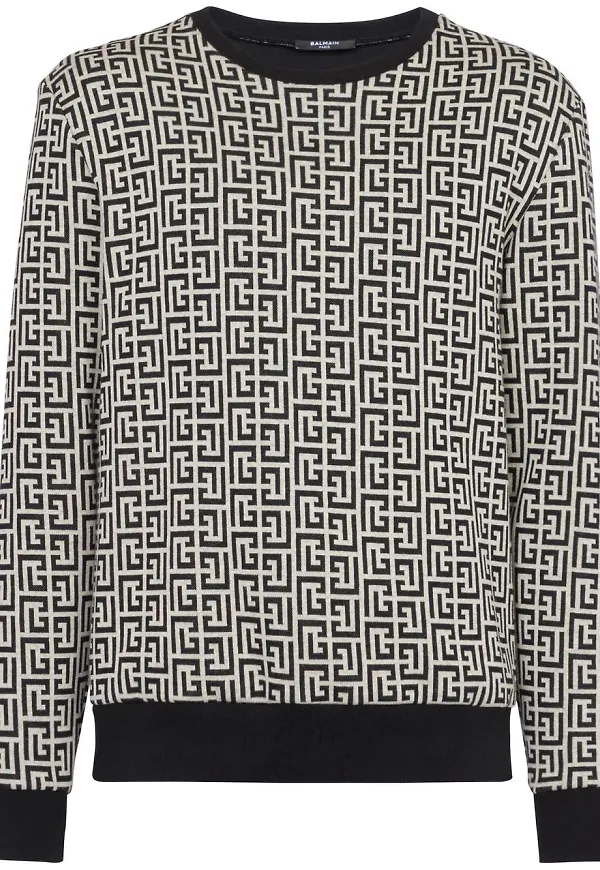 Balmain tröja med monogram - Svart