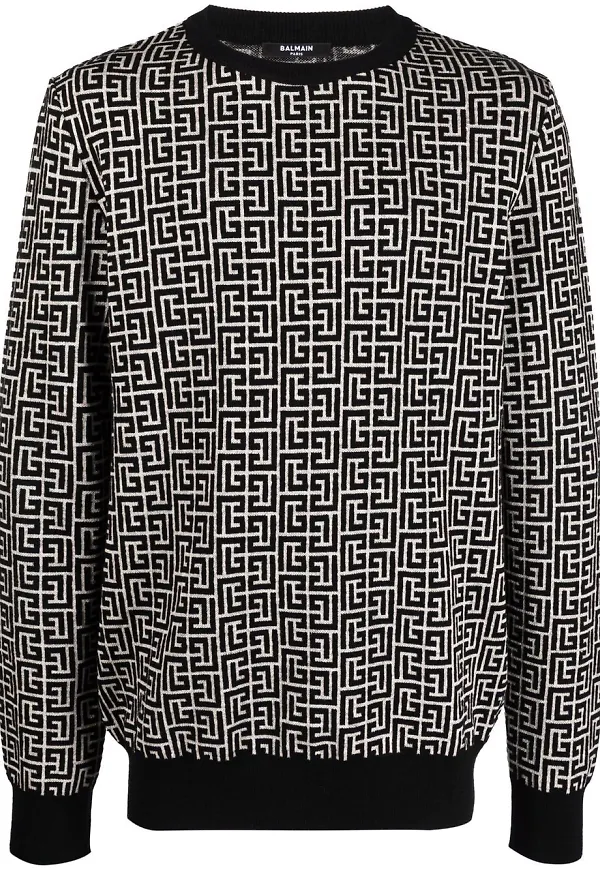 Balmain tröja med monogram - Vit