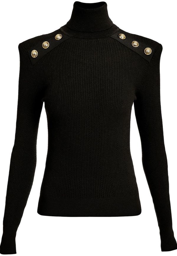 Balmain tröja med rullkrage - Svart