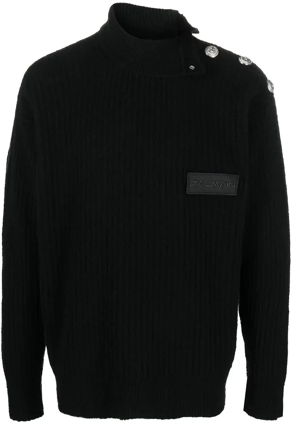 Balmain tröja med rullkrage - Svart