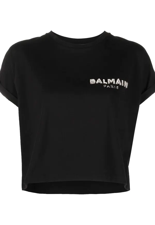 Balmain tröja med rundad hals - Svart