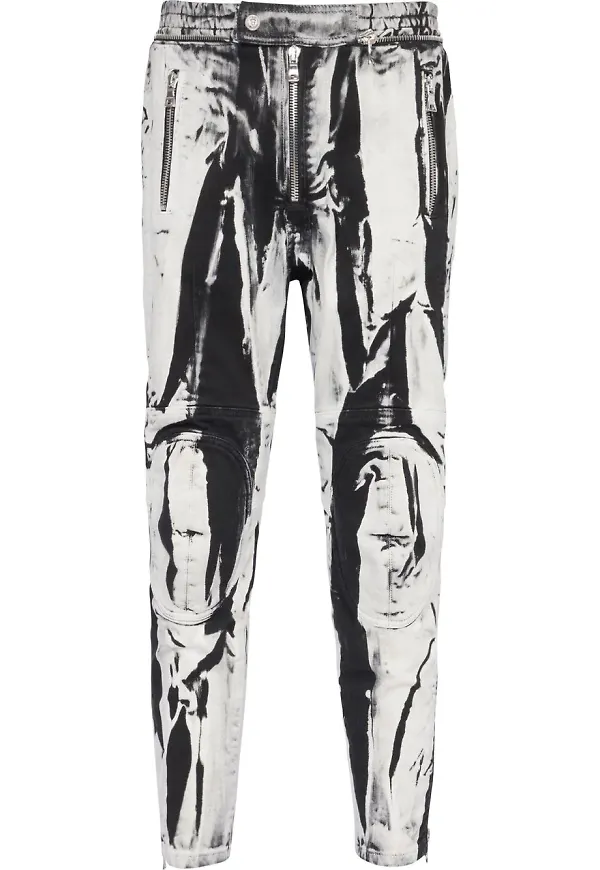 Balmain tvåfärgade skinny-jeans - Svart